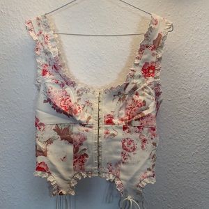 For love & lemons floral denim corset